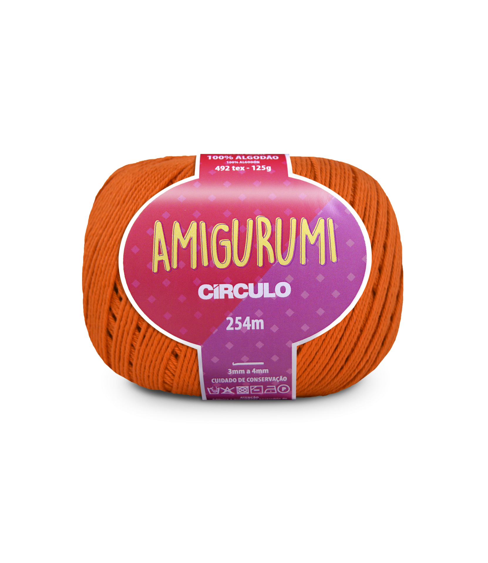 Novelo de fio de algodão laranja Amigurumi Círculo