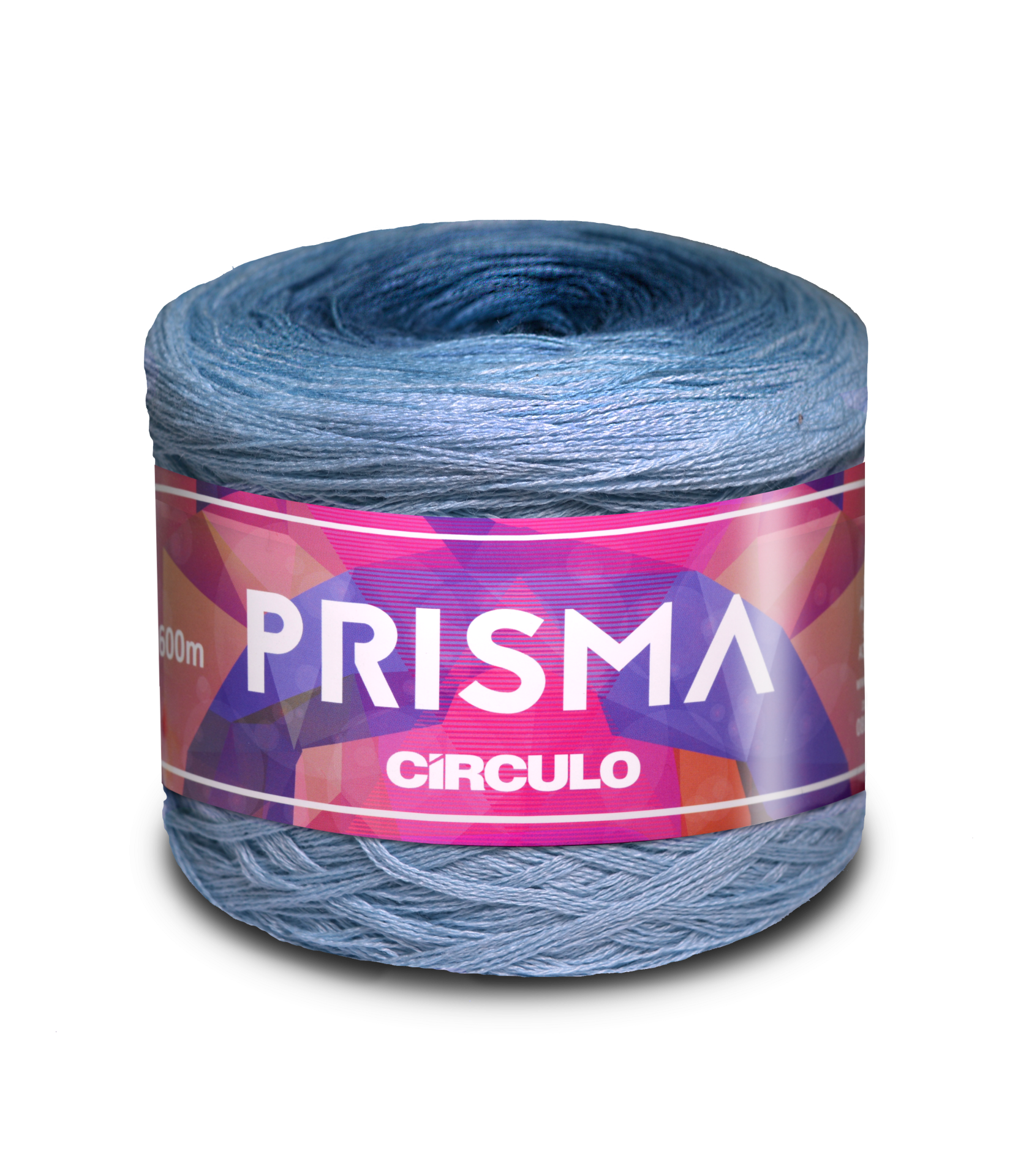 Rolo de fio de algodão azul claro com etiqueta PRISMA da Círculo