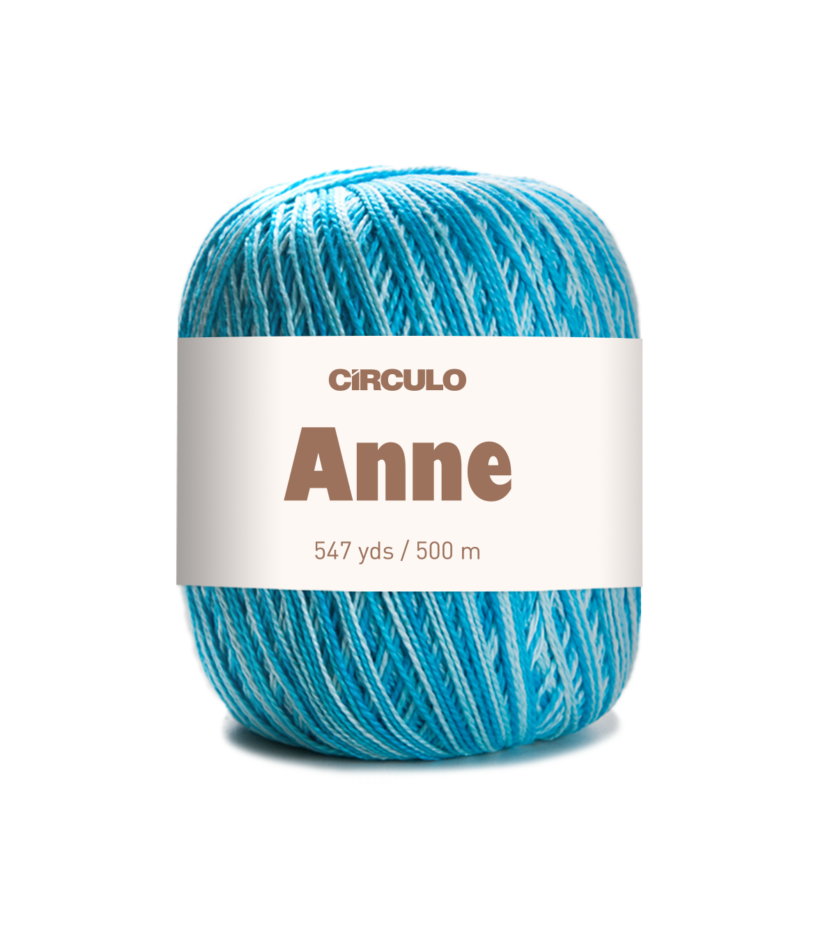 Rolo de linha azul com etiqueta CÍRCULO Anne 547 yds / 500 m