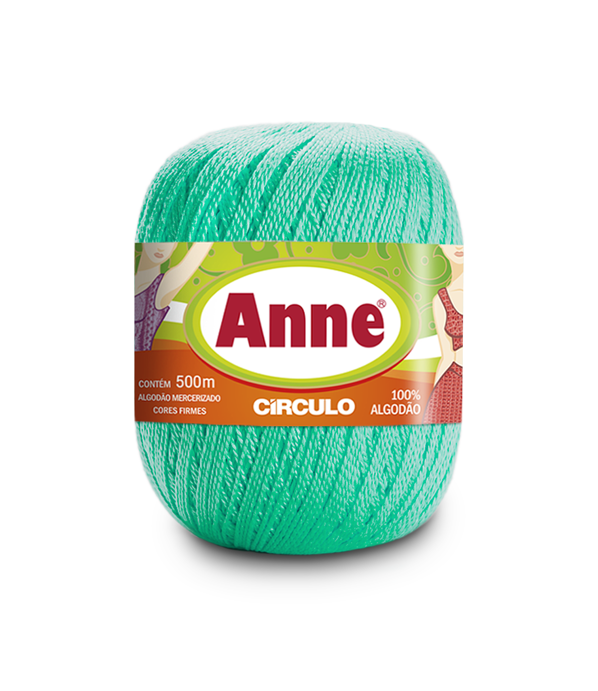 Novelo de linha de algodão verde Anne Círculo 500 metros