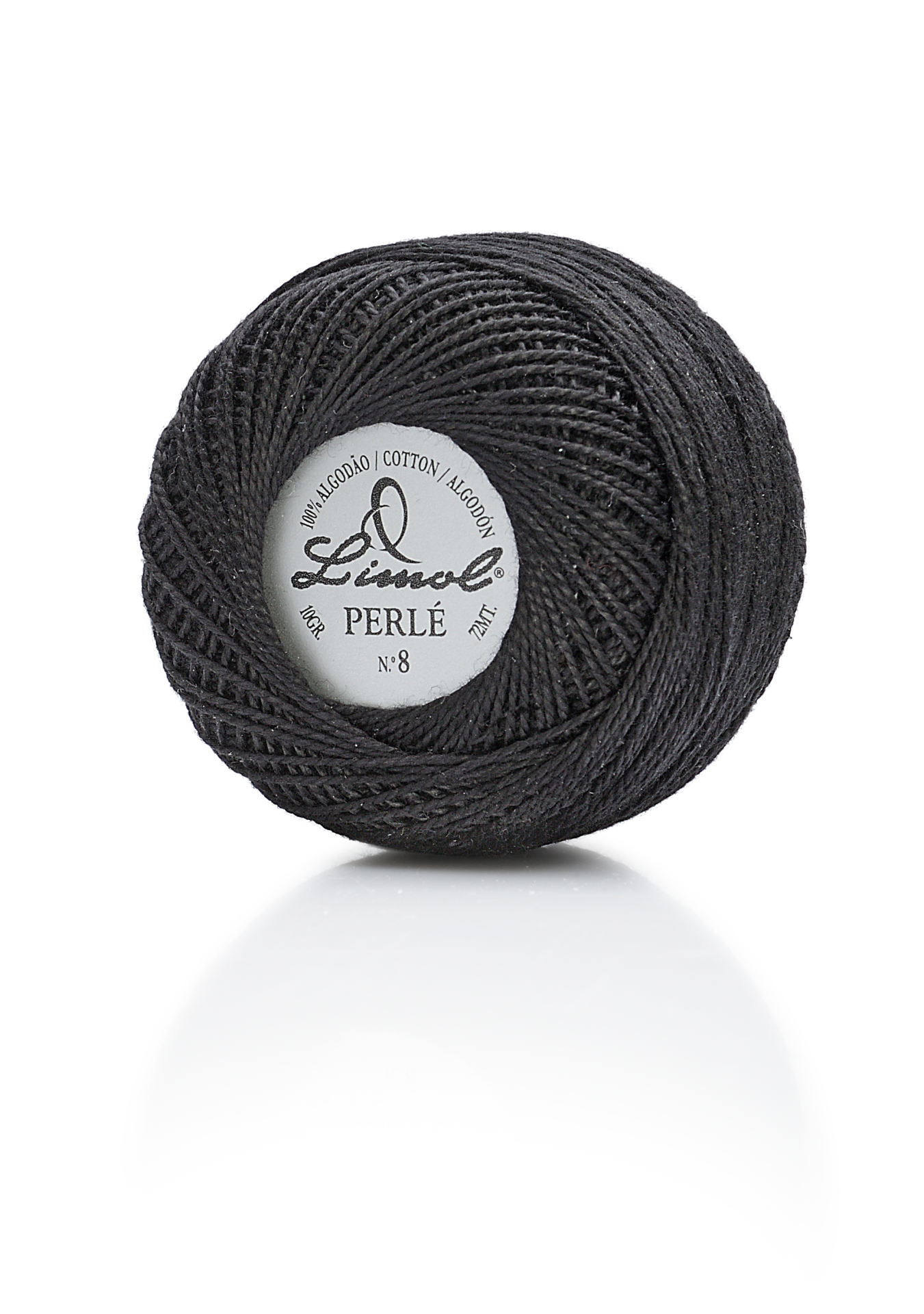Novelo de linha preta Limol Perlé