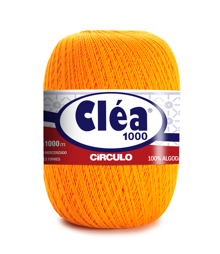 Novelo de linha de algodão laranja Cléa 1000 da marca Círculo