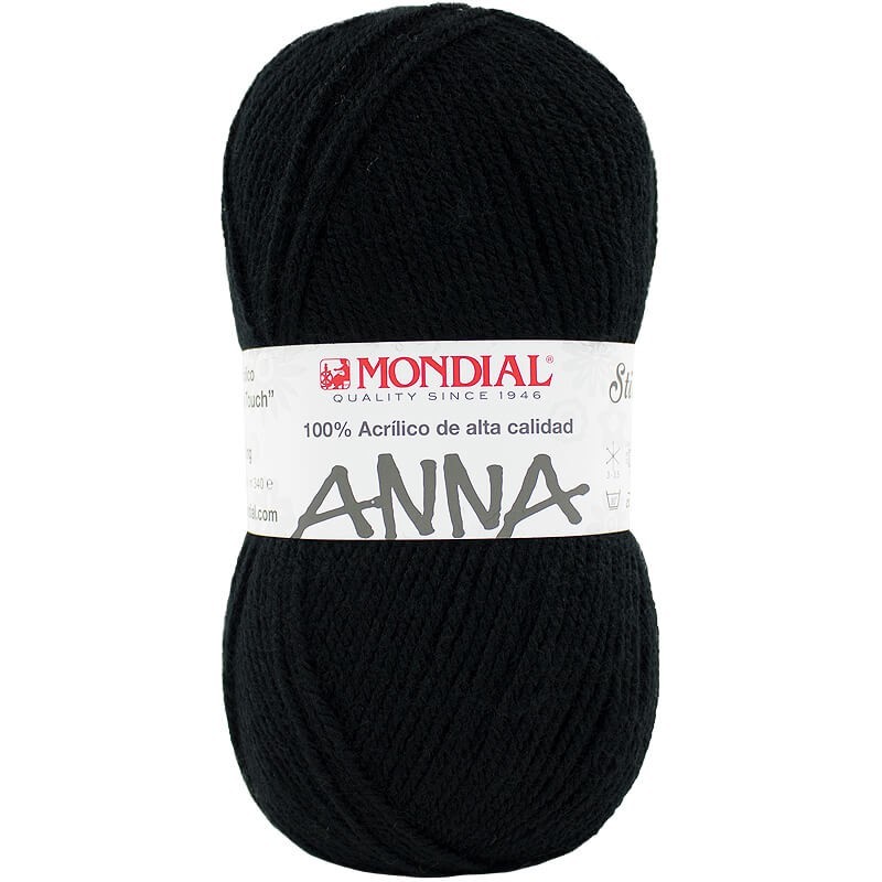 Novelo de lã preta MONDIAL 100% acrílico ANNA