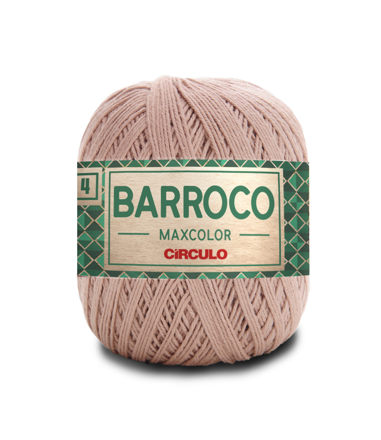 Novelo de fio rosa claro com etiqueta Barroco Maxcolor Circulo