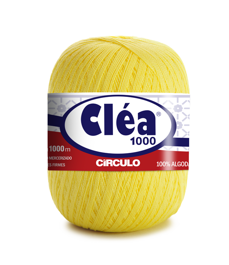 Novelo de linha amarelo claro Cléa 1000 da Círculo em algodão