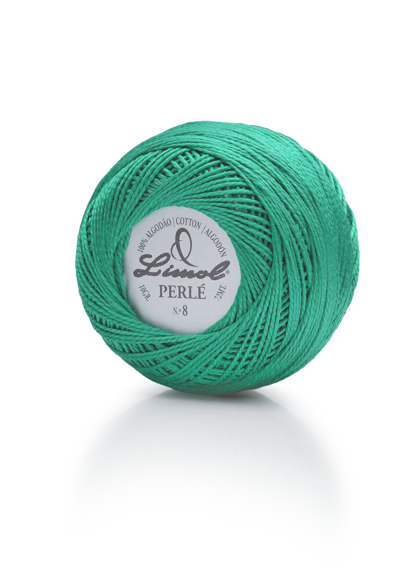 Novelo de linha verde de algodão Limol Perlé