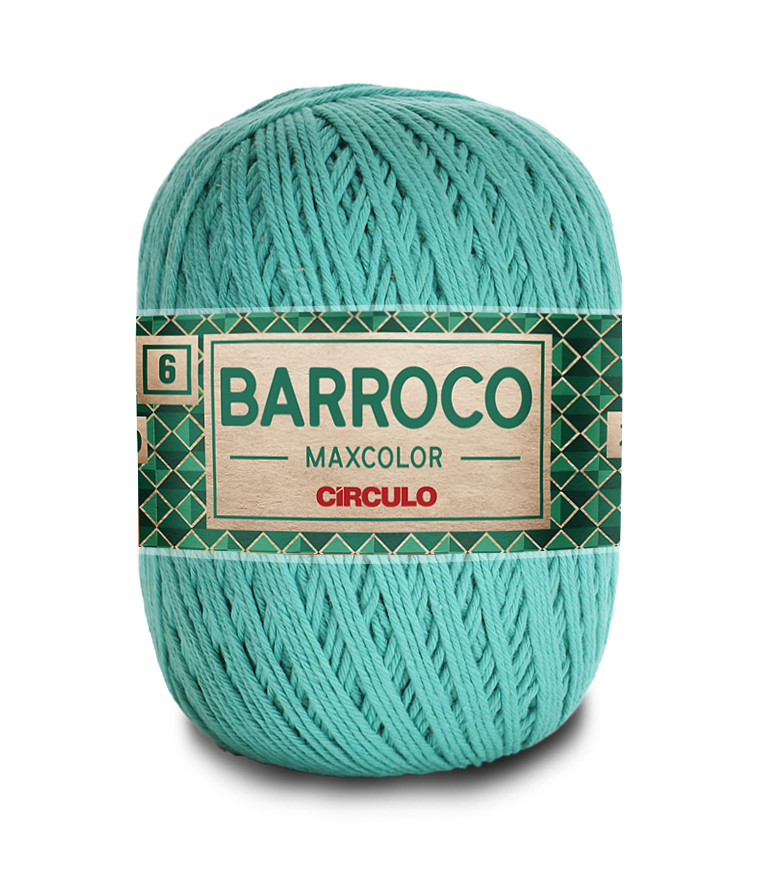 Rolo de fio azul turquesa Barroco Maxcolor da Círculo com embalagem verde