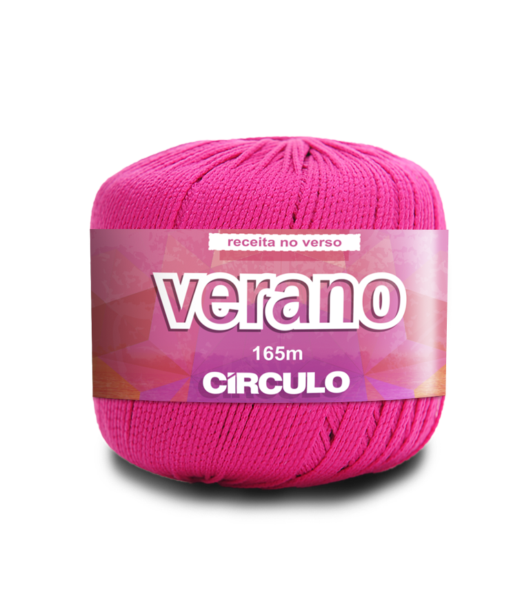 Novelo de fio cor-de-rosa Círculo Verano 165m com etiqueta rosa