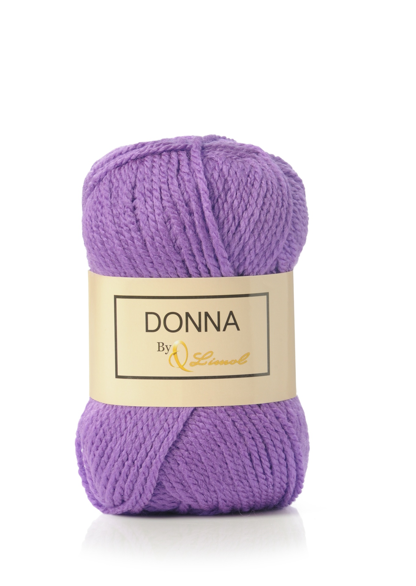 Novelo de lã roxa com etiqueta DONNA By Linvel