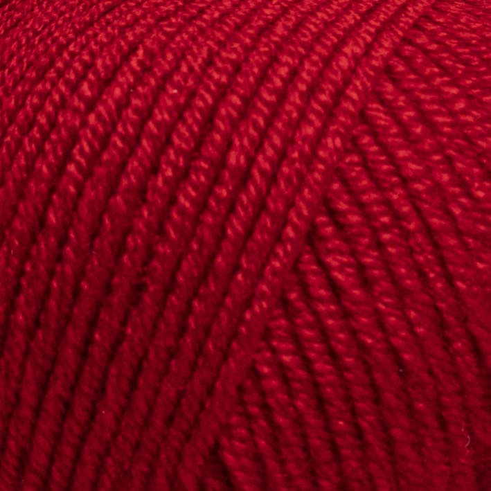 Nove de lã vermelha com textura macia e fios entrelaçados