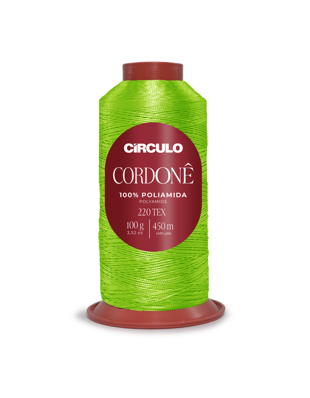 Cone de linha verde fluorescente com rótulo vermelho da Círculo