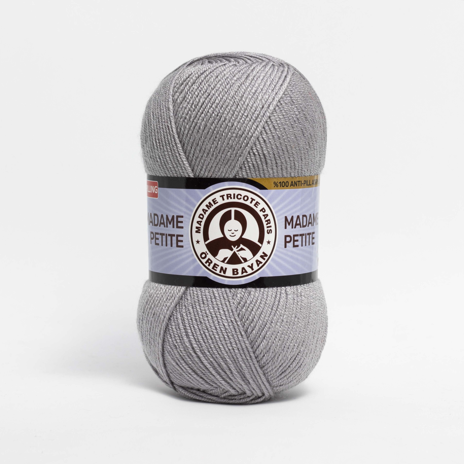 Novelo de lã cinzenta Madame Tricote Paris Madame Petite