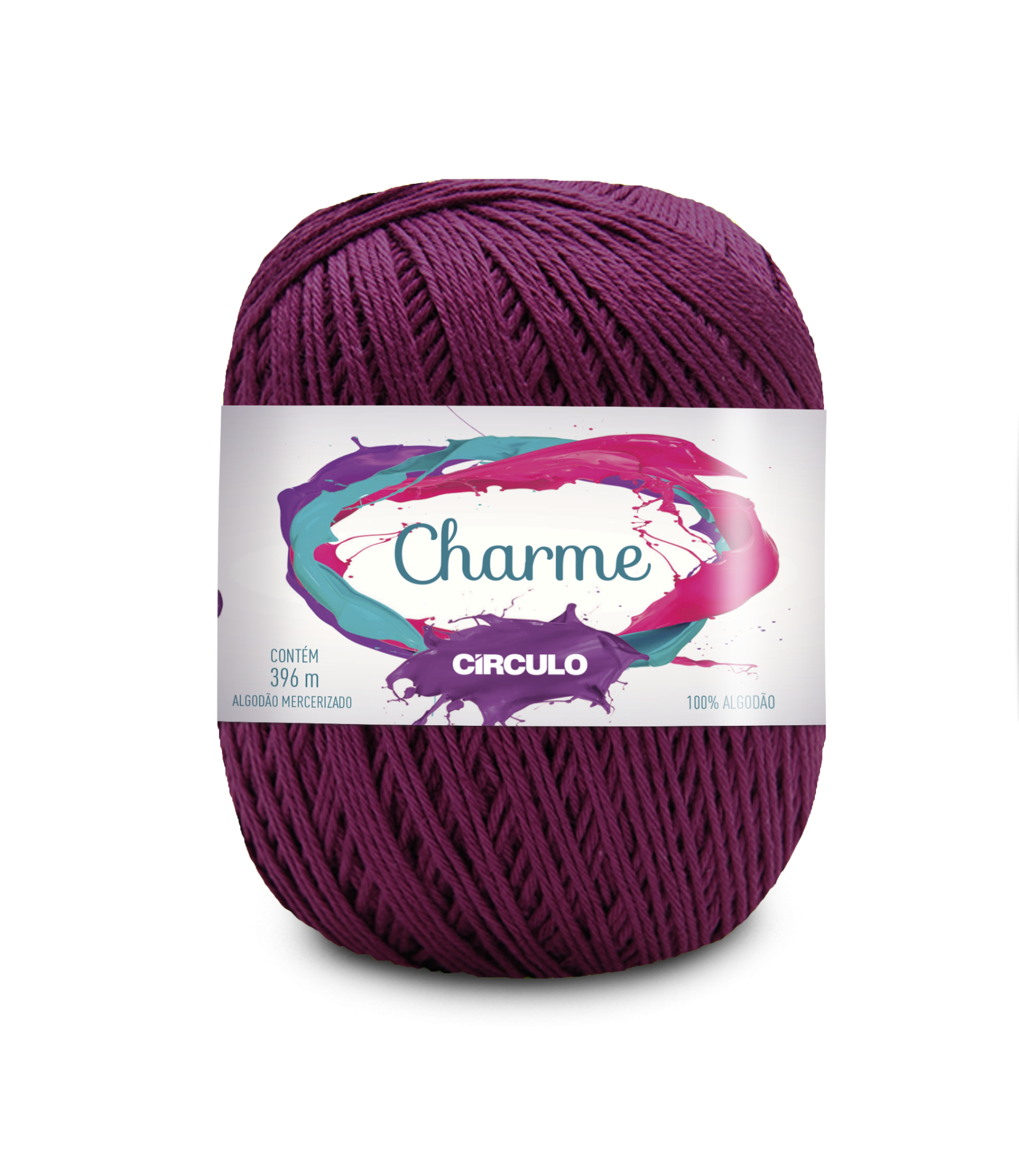 Novelo de fio roxo Charme de algodão mercerizado Círculo
