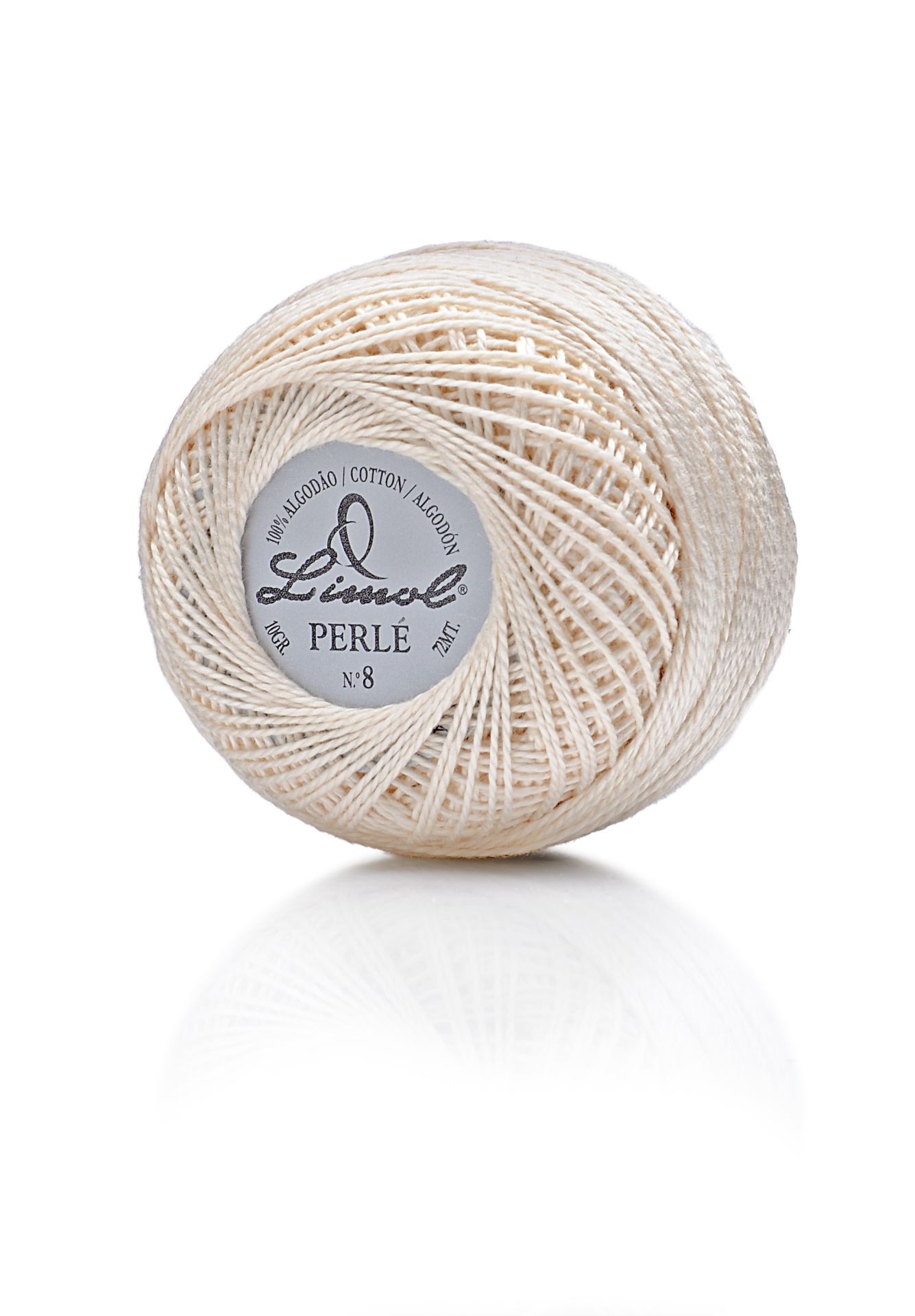 Bola de fio de algodão cru Lincol Perlé Nº8