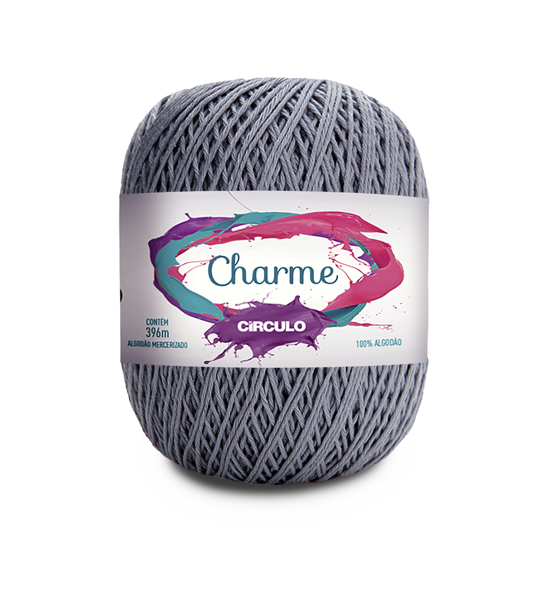 Novelo de fio cinzento Charme Círculo algodão 370m