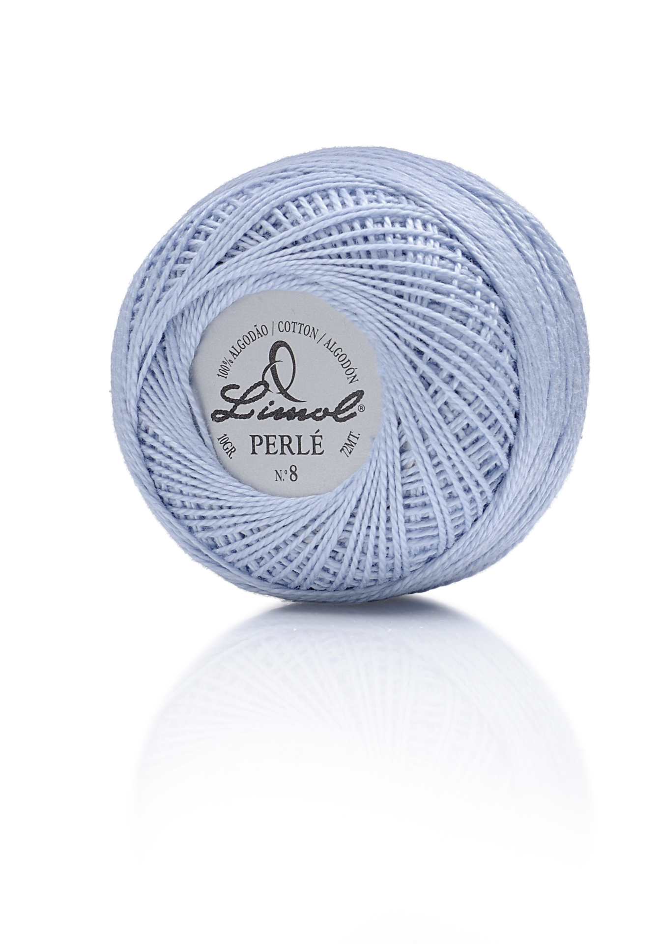 Fio de algodão Limol Perlé azul claro com etiqueta central