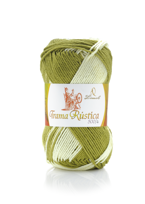 Novelo de lã bicolor verde Linol Trama Rústica 500/4