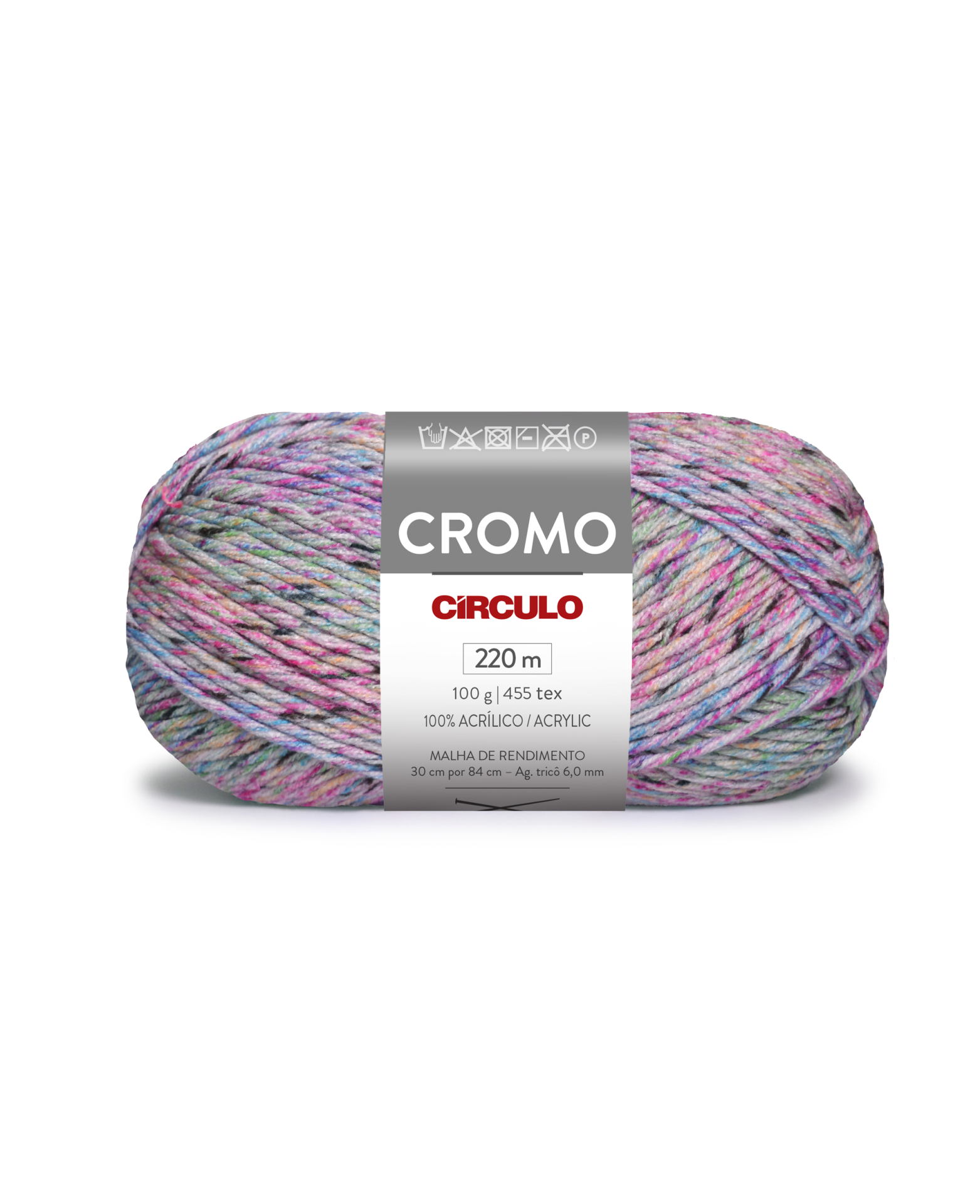 Novelo de fio acrílico multicolorido CROMO CÍRCULO