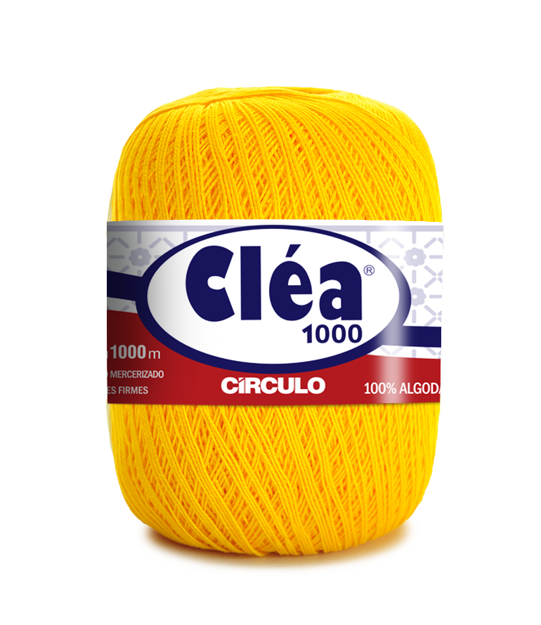Novelo de linha amarelo Cléa 1000 Círculo 100% algodão