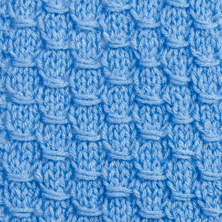 Tecido em malha azul claro com padrão texturizado