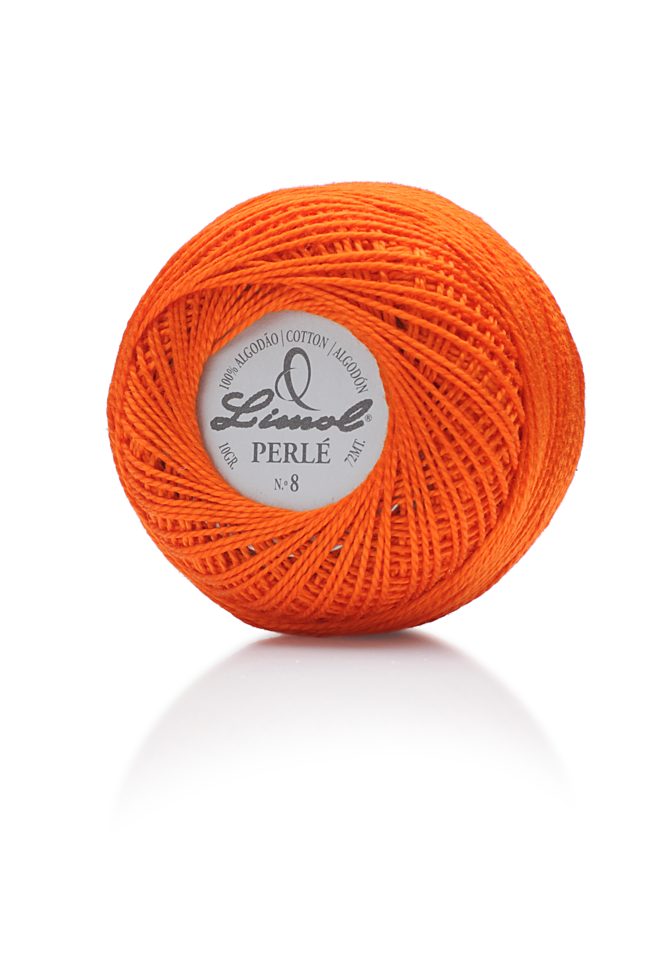 Rolo de linha limol perlé cor laranja