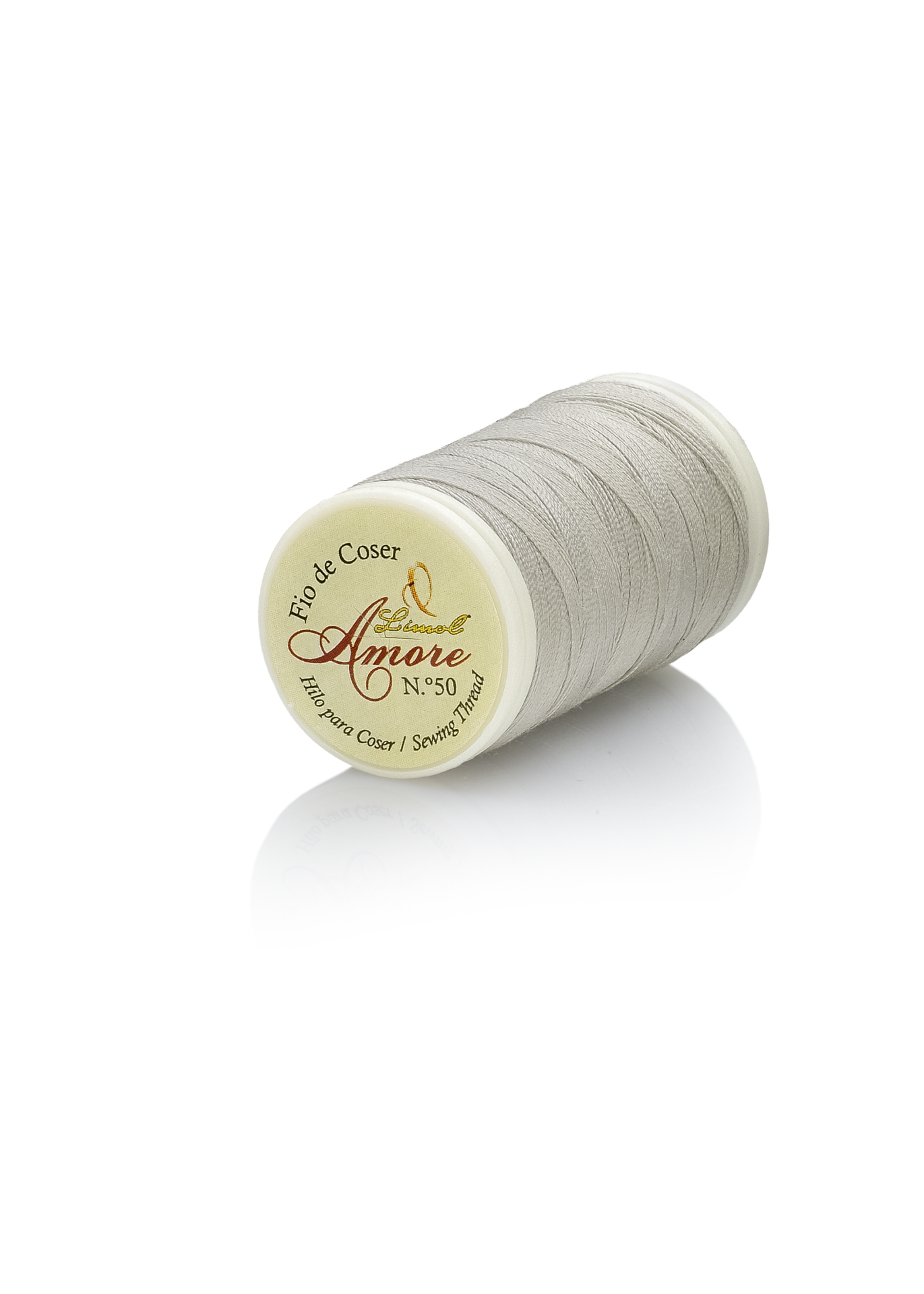 Bobina de linha de coser Amore N.º50 cor cinza claro