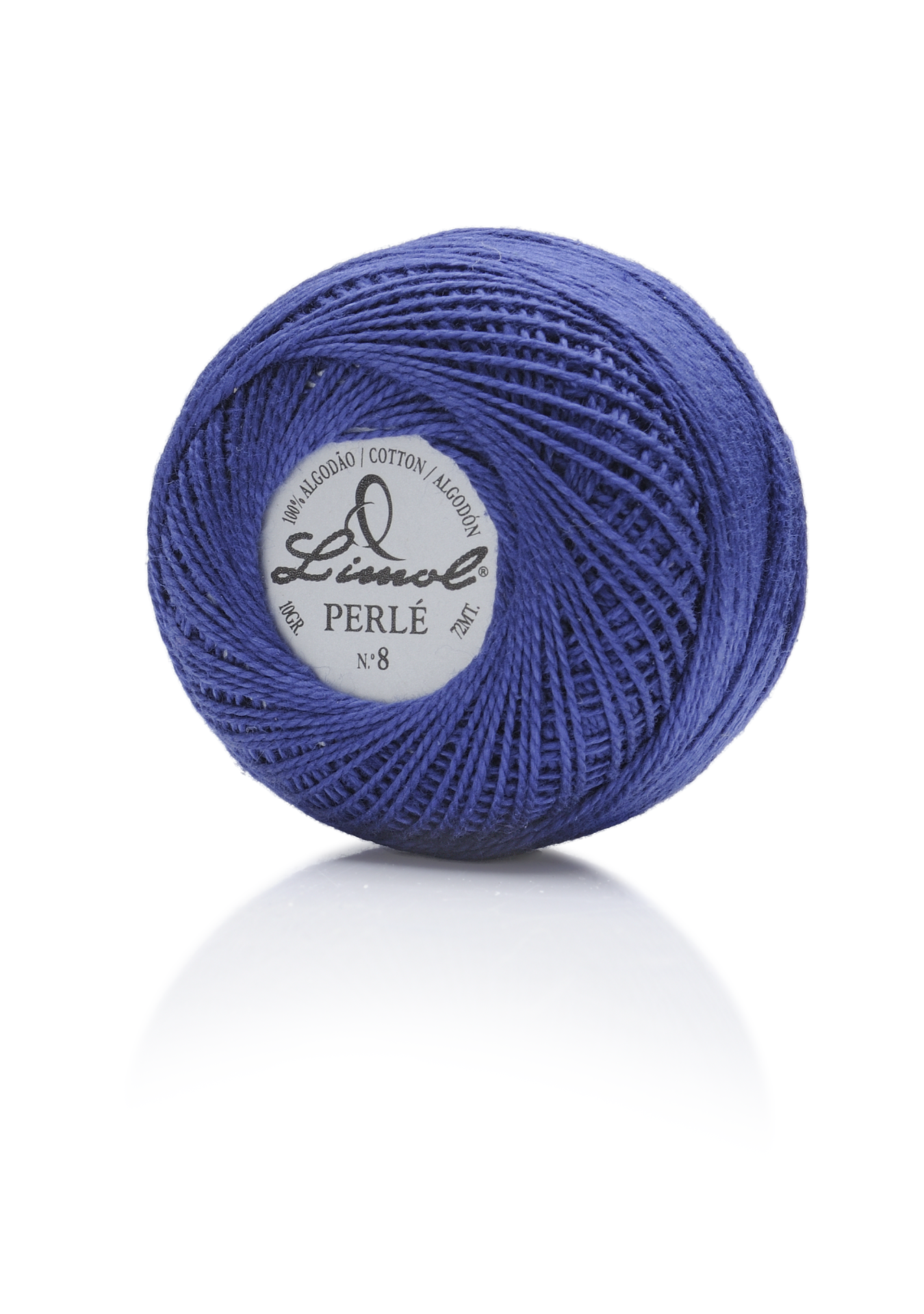 Novelo de fio de algodão azul Limol Perlé