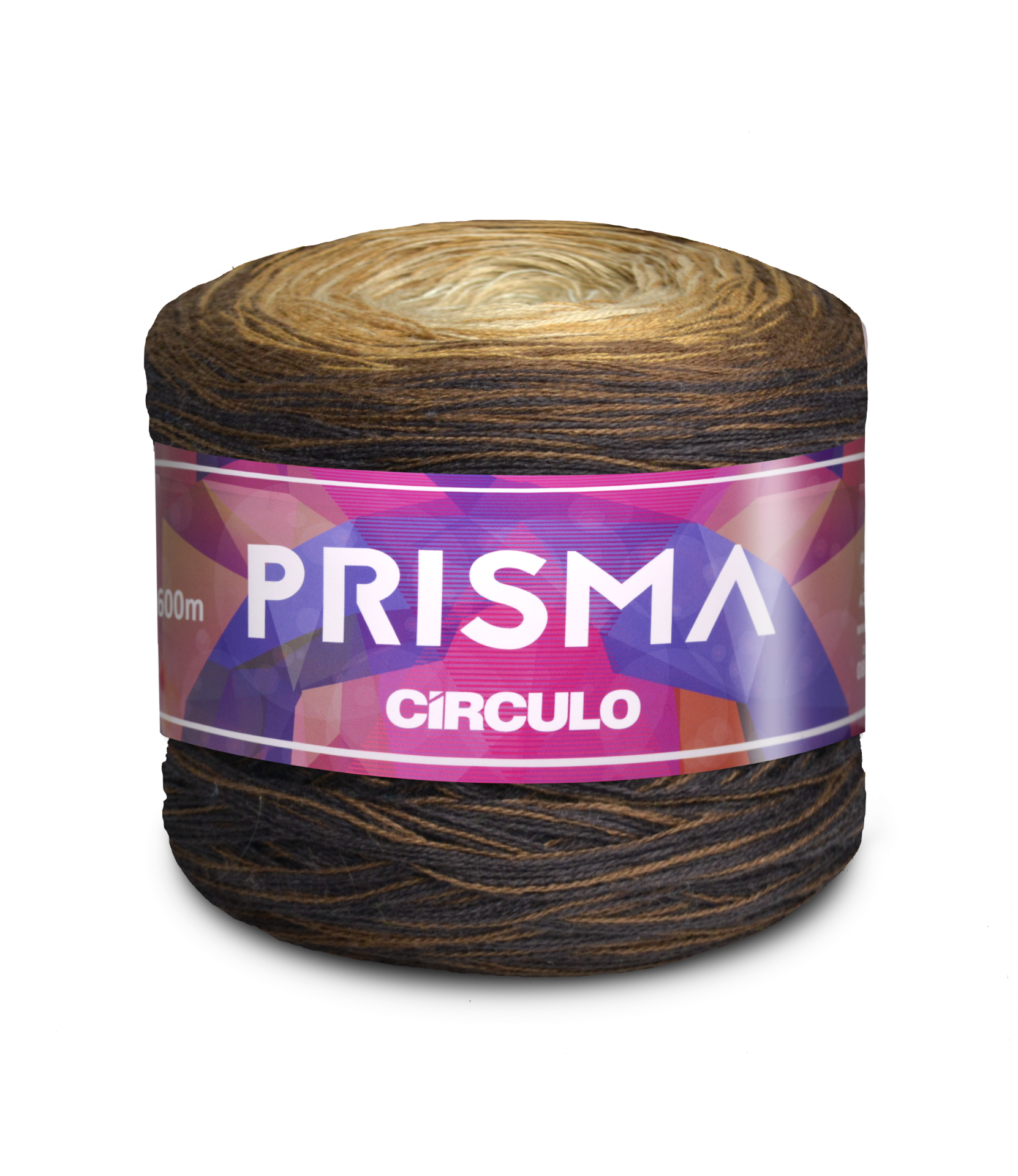 Rolo de fio de malha multicolor com etiqueta PRISMA CÍRCULO