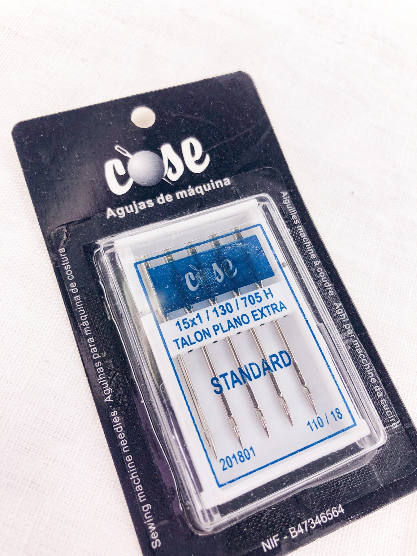 Pacote de agulhas de máquina de costura Cose com 5 agulhas metálicas