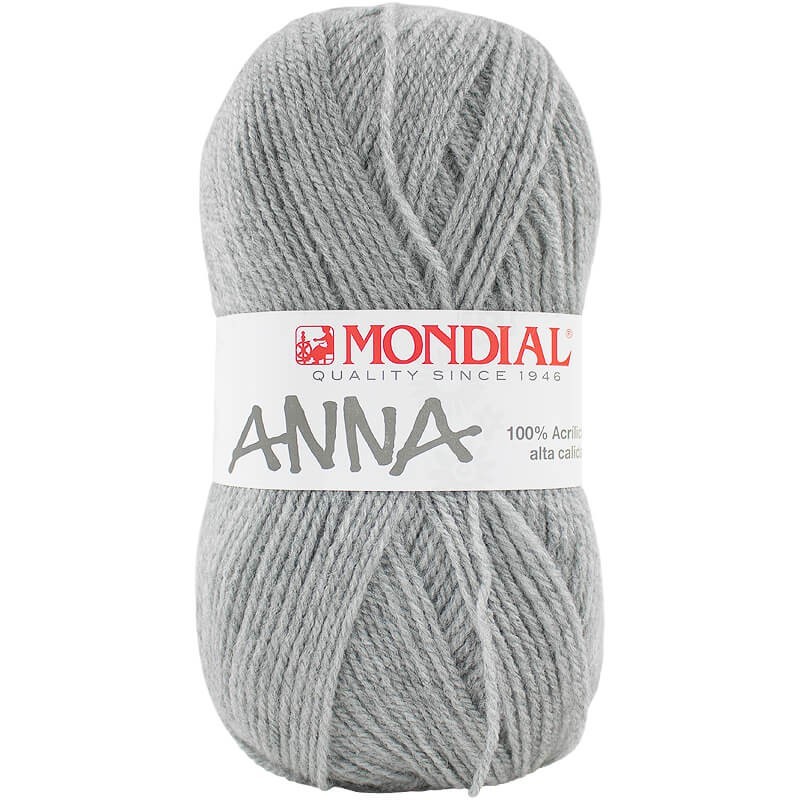 Novelo de lã acrílica cinzenta Mondial ANNA