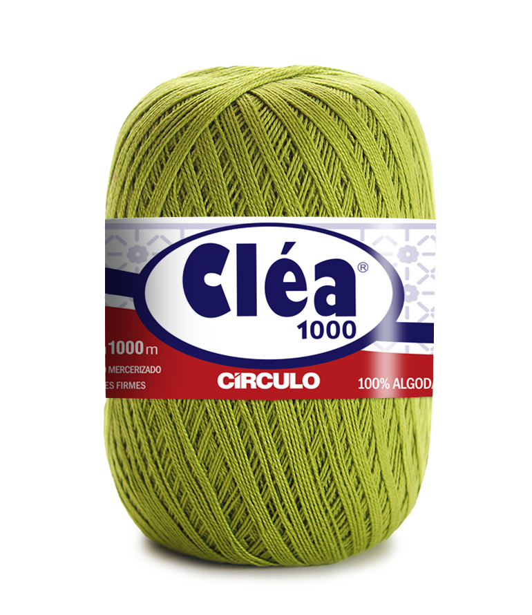 Novelo de linha de algodão verde Cléa 1000 da marca Circulo