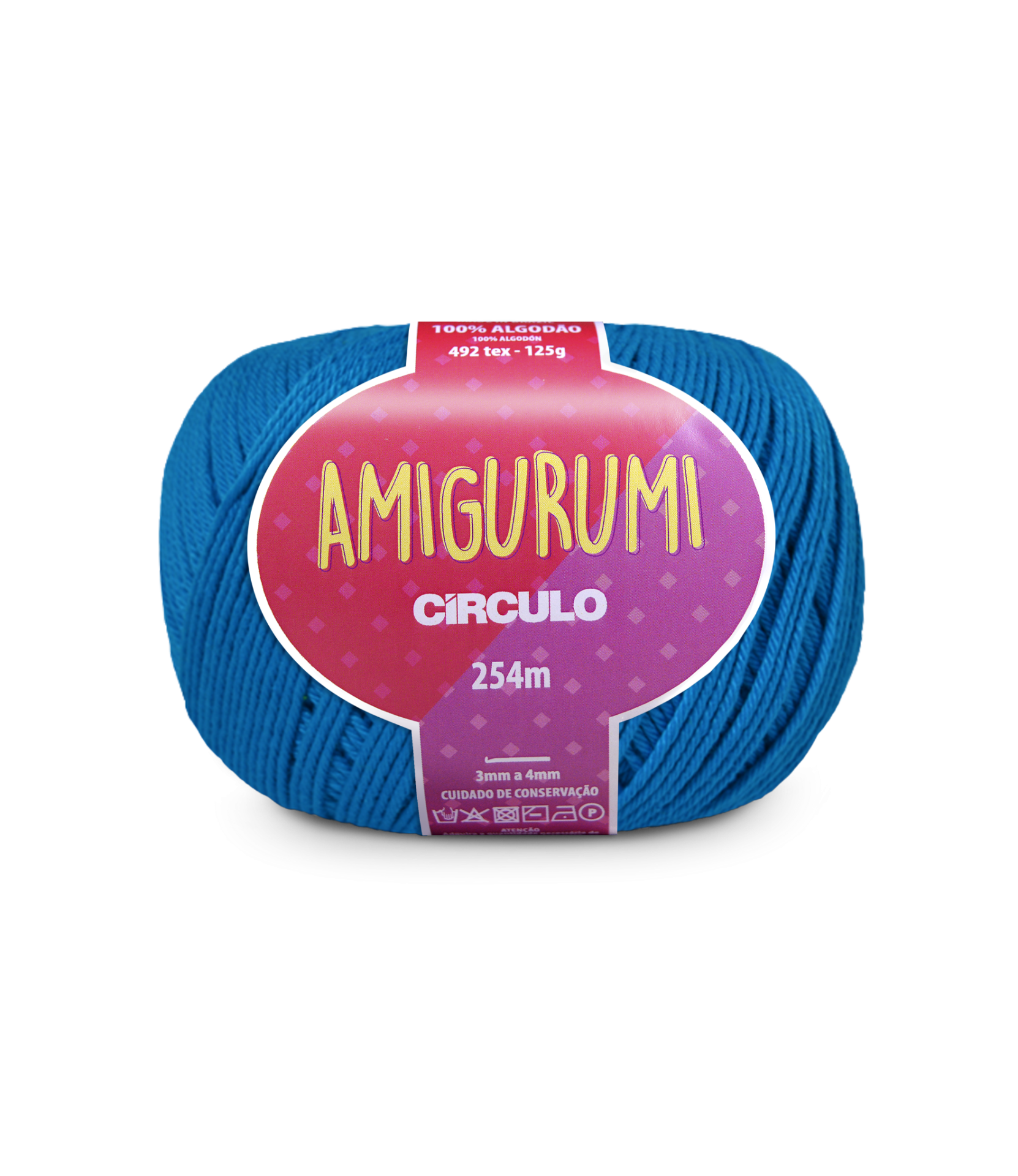 Rolo de fio azul AMIGURUMI CÍRCULO 254m algodão