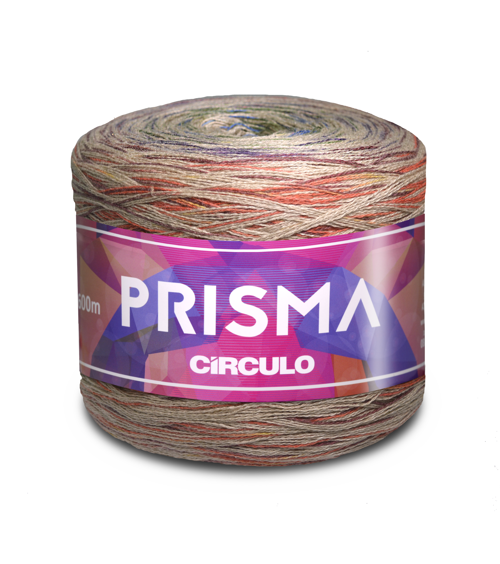 Rolo de fio multicolorido com etiqueta PRISMA CIRCULO
