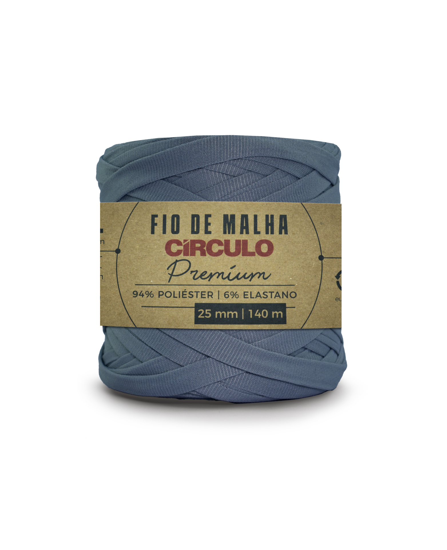 Rolo de fio de malha azul Círculo Premium com etiqueta de papel