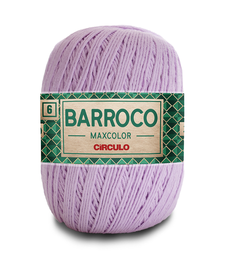 Barbante rosa claro Barroco Maxcolor Círculo com rótulo verde.