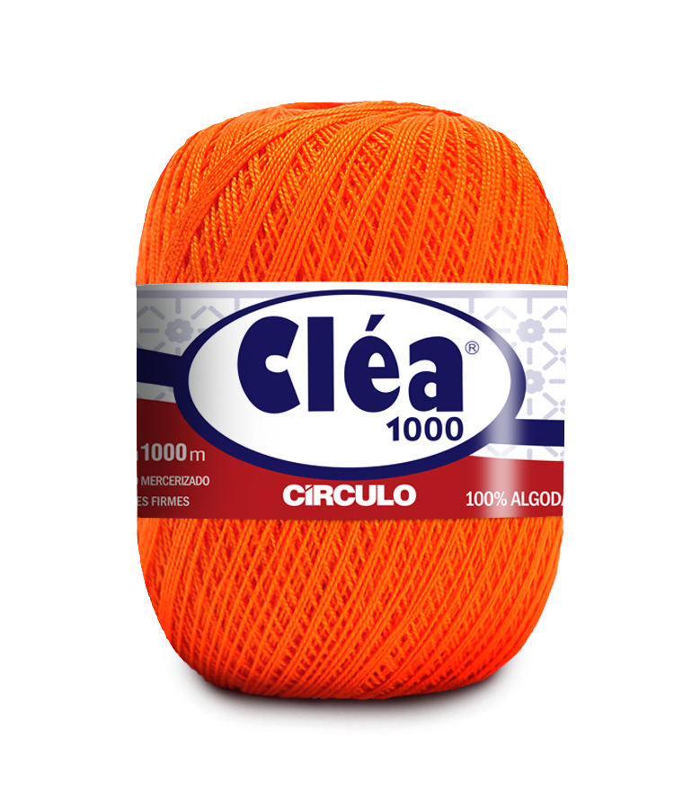 Novelo de linha de algodão laranja Cléa 1000