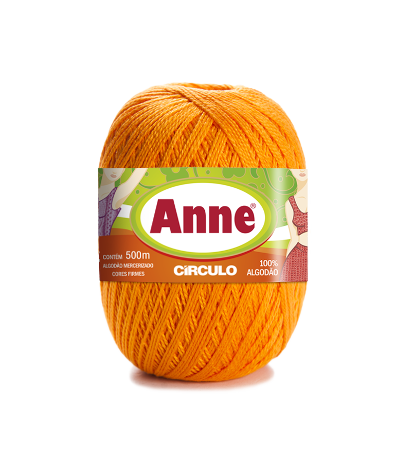 Ovão de fio de algodão laranja Anne Circulo com etiqueta