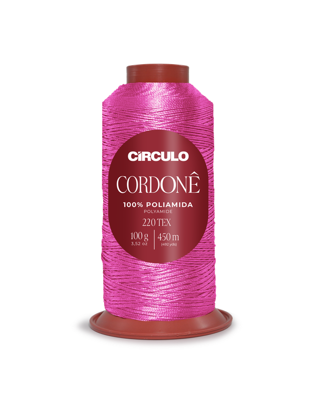 Linha Corodné rosa em rolo com etiqueta da Círculo em suporte castanho