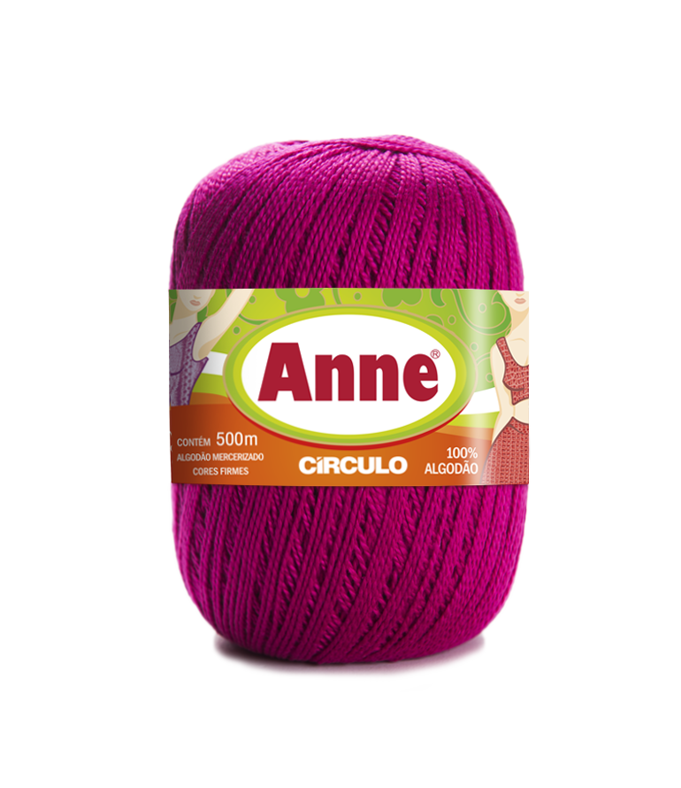 Novelo de linha algodão 100% cor rosa forte Anne Círculo