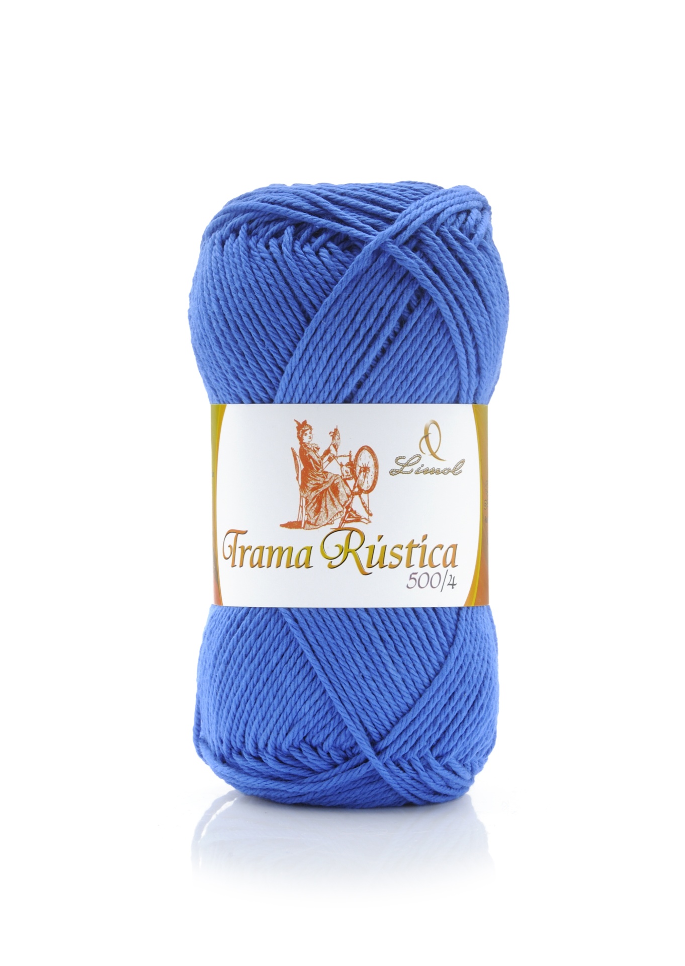 Novelo de fio azul Trama Rústica 500/4 Lãnovel