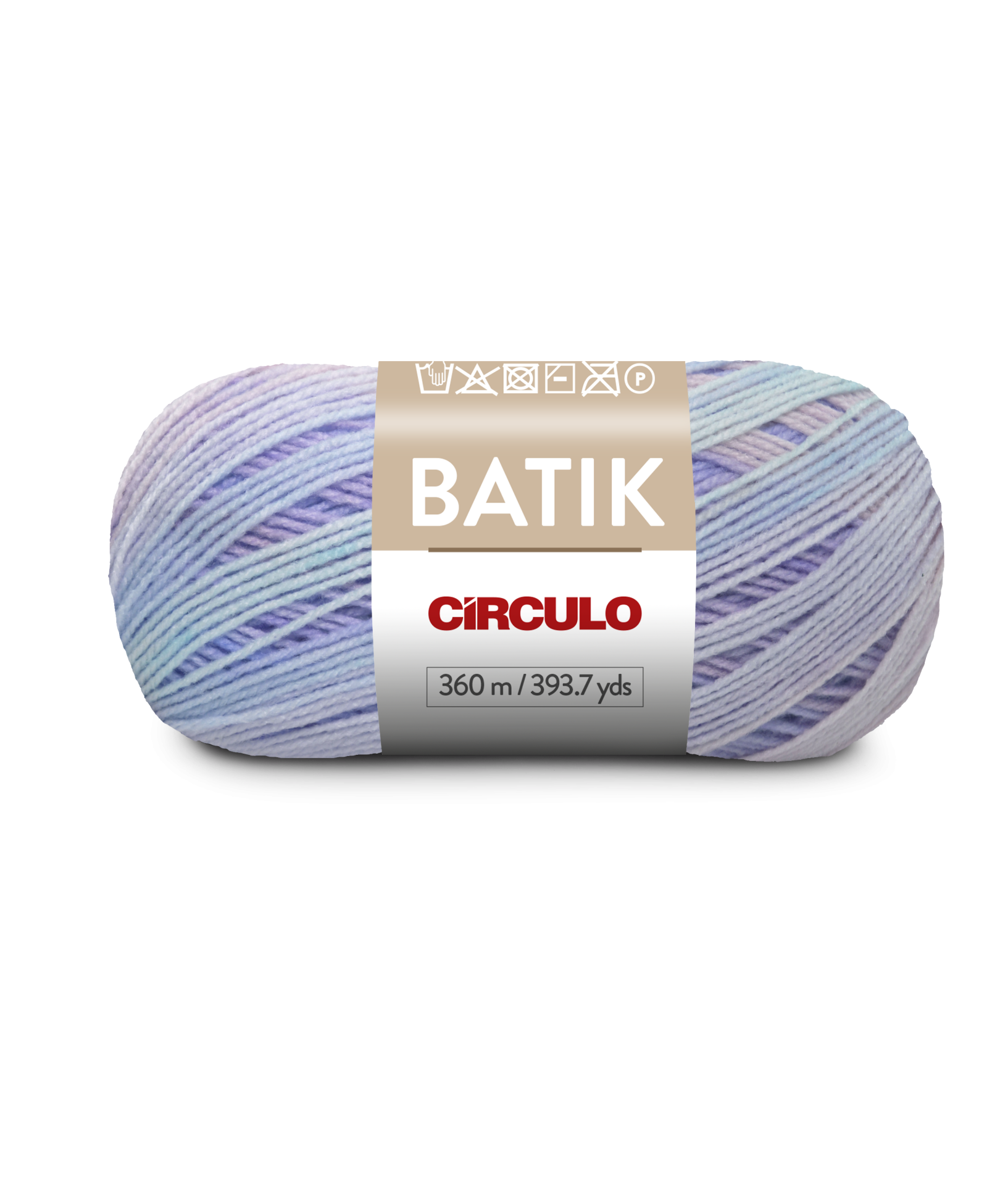 Novelo de fio de lã multicolorido com etiqueta BATIK CÍRCULO