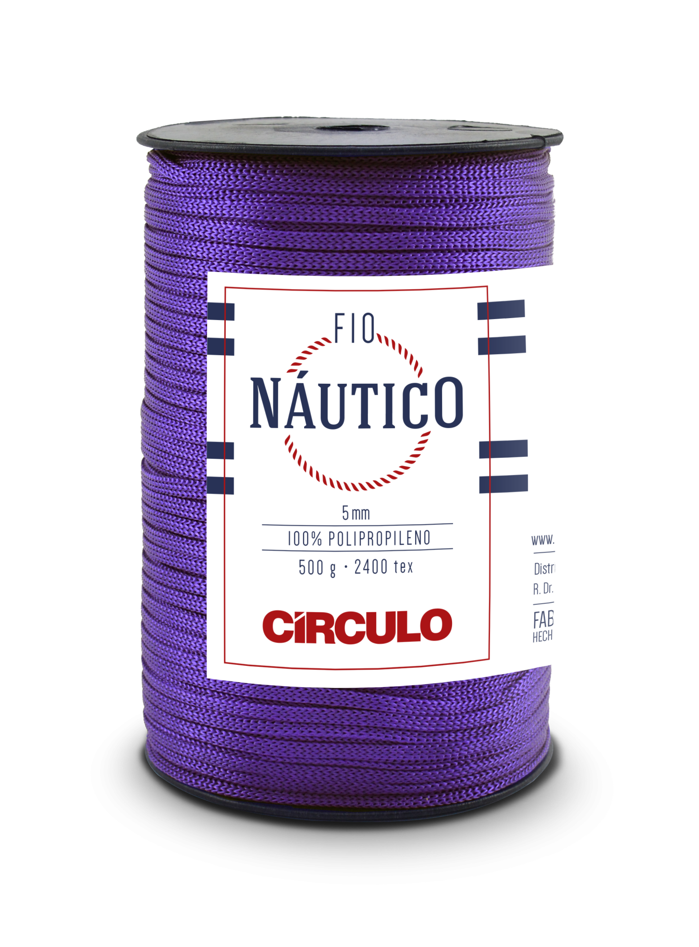 Rolo de fio náutico roxo de 5 mm, 100% polipropileno, da marca CÍRCULO