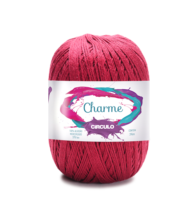Skein de fio de algodão vermelho da marca Círculo modelo Charme.