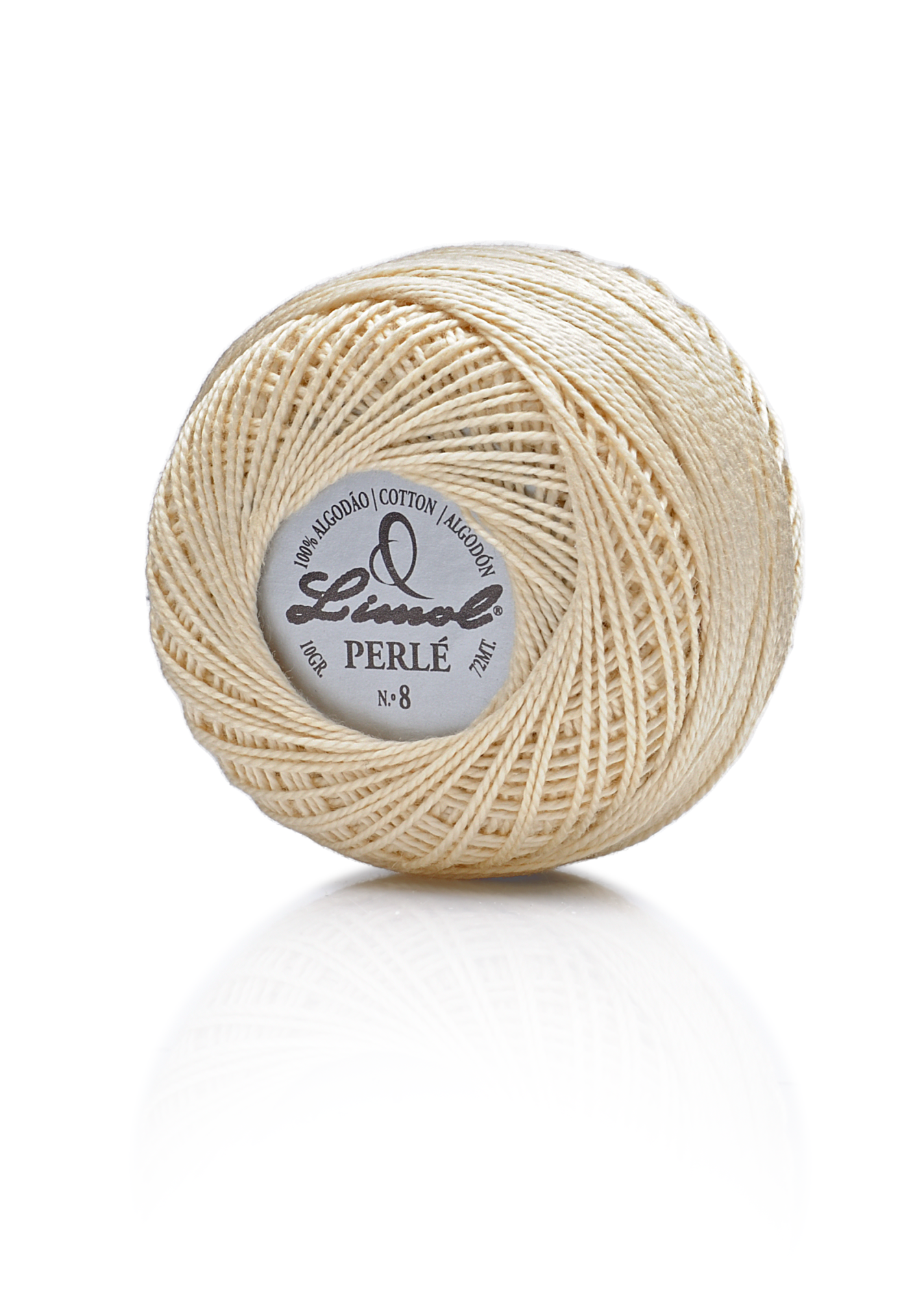 Rolo de linha de algodão cru da marca Limol Perlé N.º 8