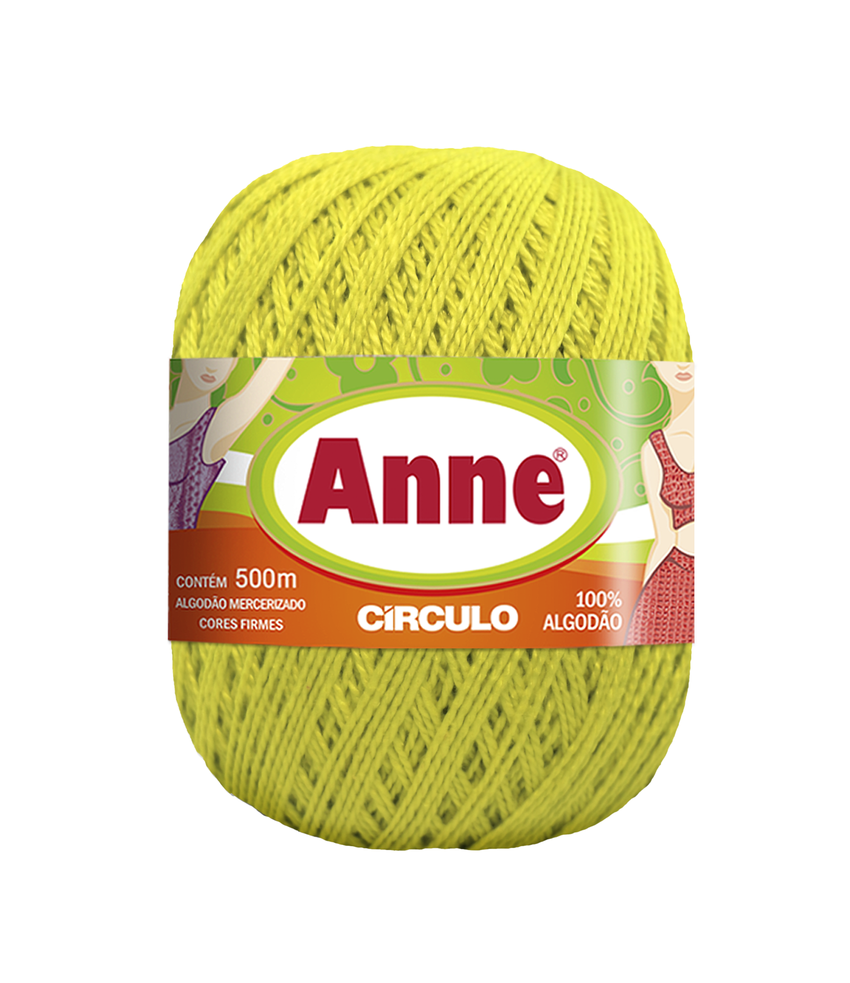 Novelo de linha amarela Anne Circulo algodão mercerizado 500m