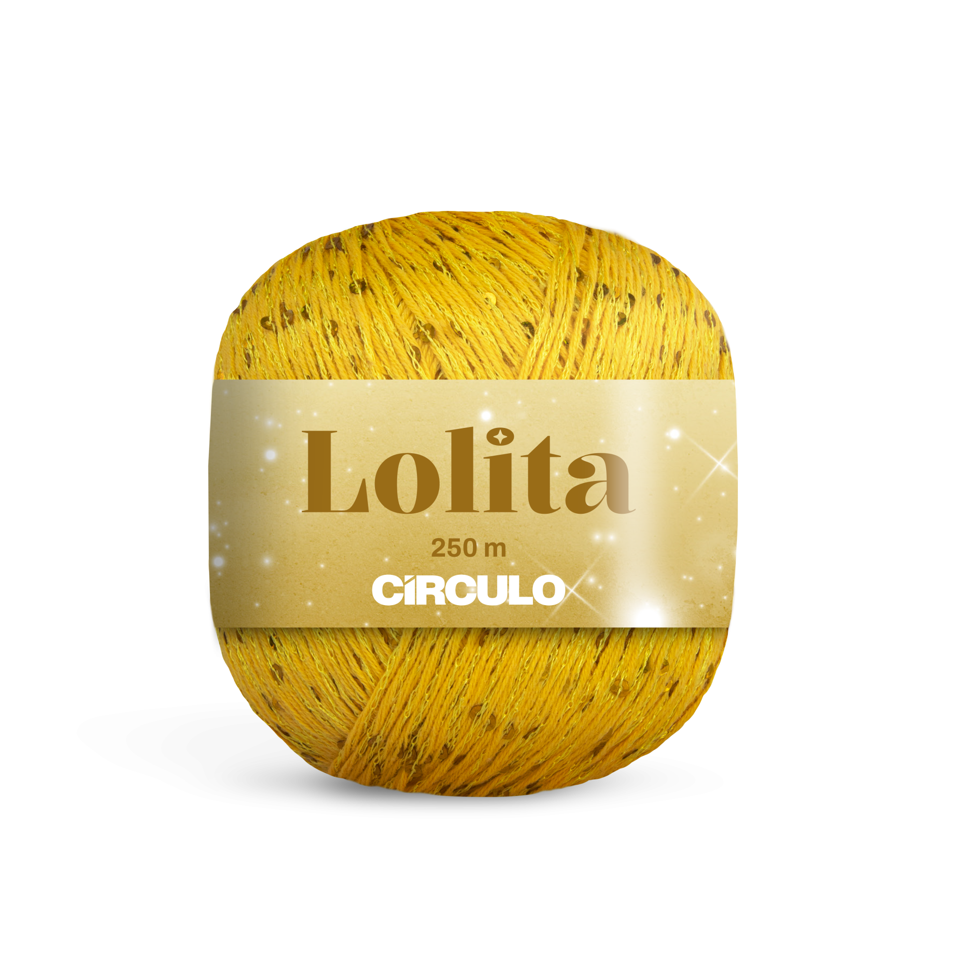 Novelo de fio amarelo brilhante Lolita CIRCULO 250 metros