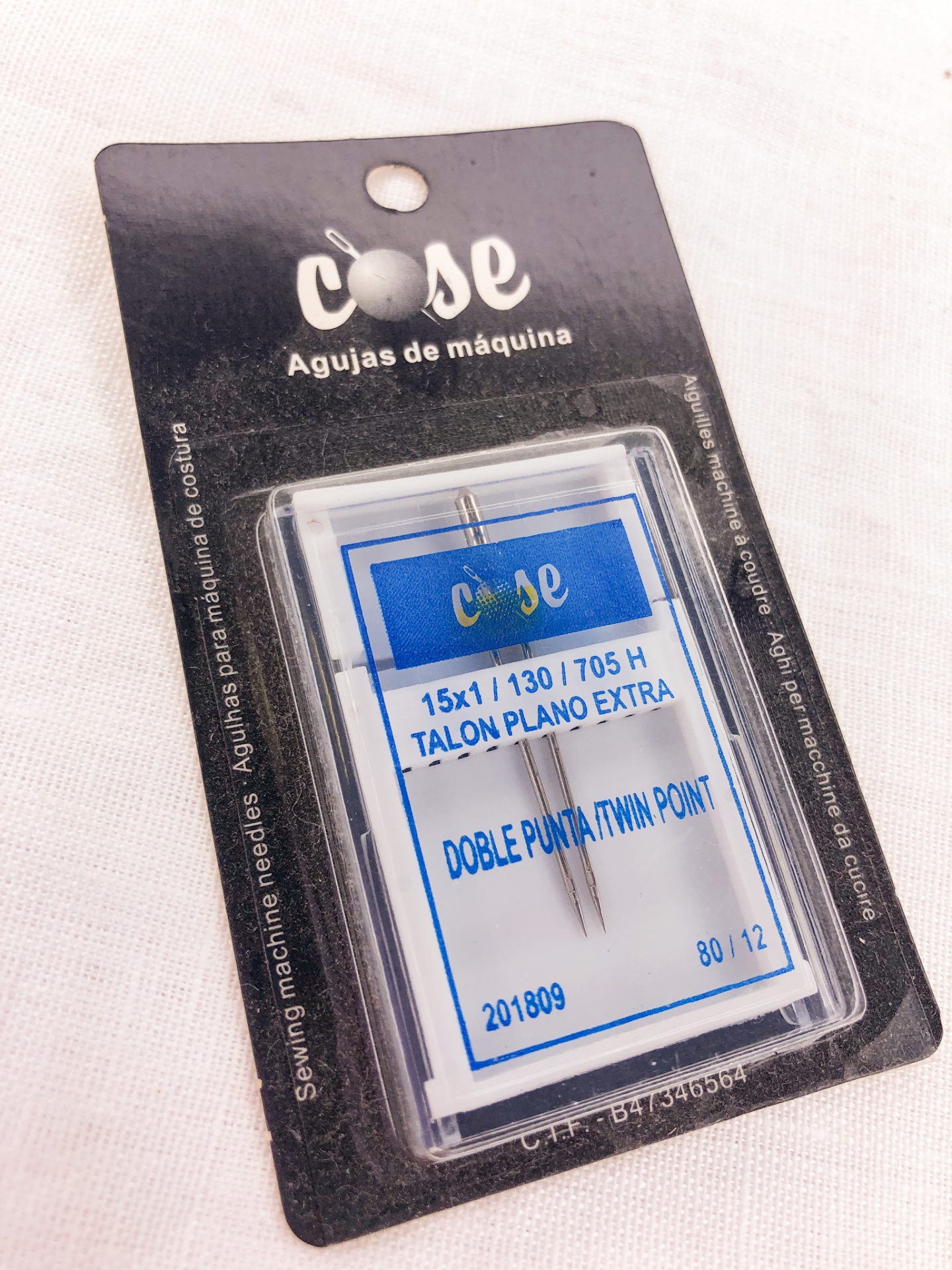 Embalagem de agulhas para máquina de costura Cose, modelo 15x1, tamanho 80/12