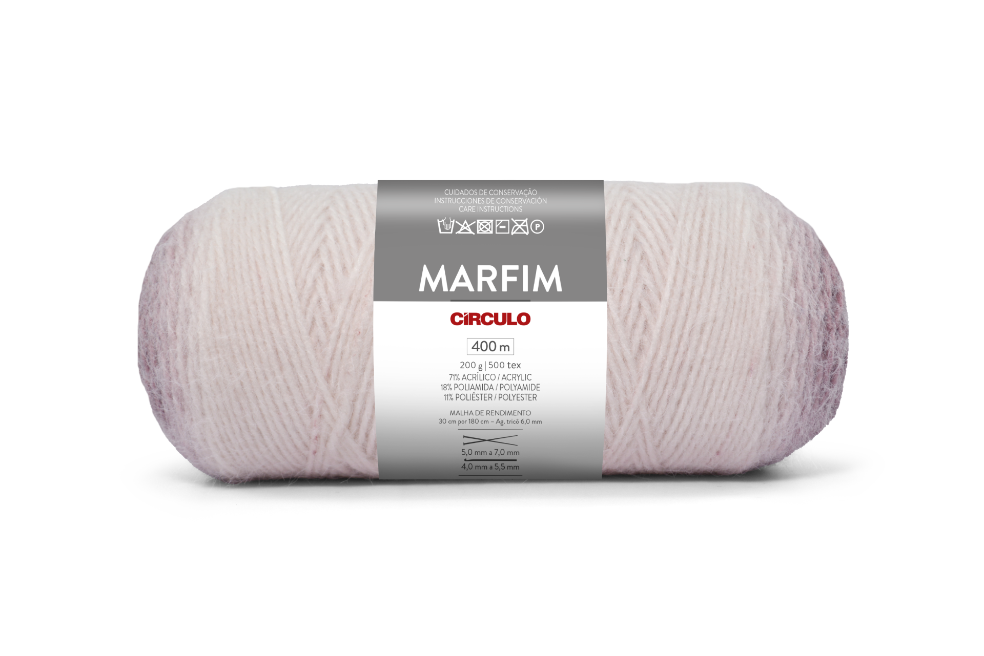 Novelo de fio branco para tricô marca Círculo Marfim