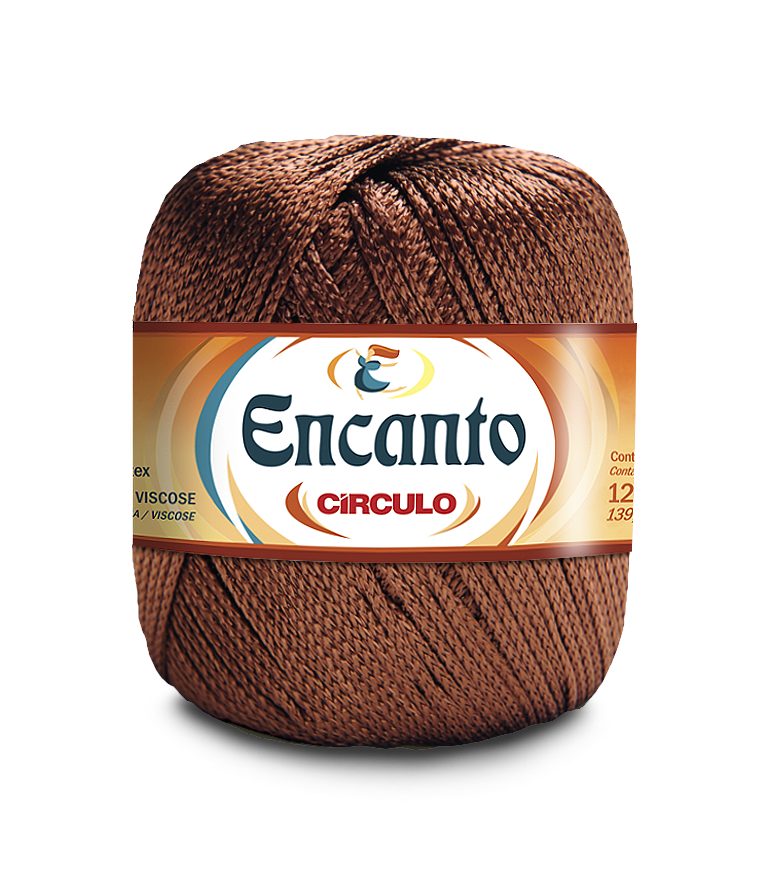 Novelo de fio castanho Encanto Círculo para tricô ou crochê