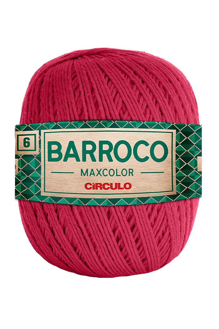 Meada de fio vermelho com rótulo verde BARROCO MAXCOLOR CÍRCULO